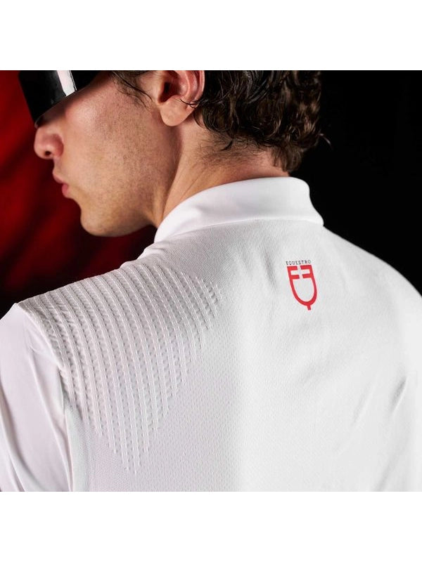 Polo concorso uomo Equestro Ridertechnology manica corta bottoni