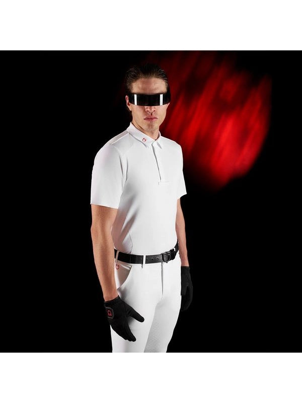 Polo concorso uomo Equestro Ridertechnology manica corta bottoni