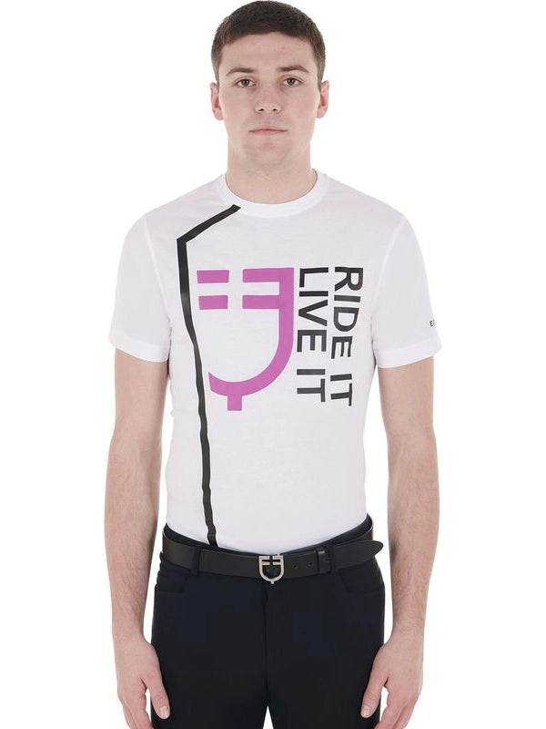 T-shirt da uomo slim fit con logo Ride It Live It