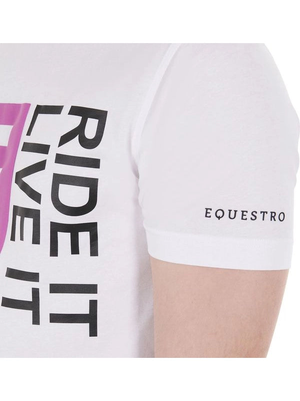 T-shirt da uomo slim fit con logo Ride It Live It
