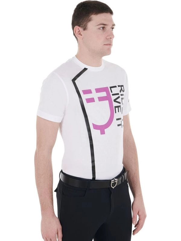 T-shirt da uomo slim fit con logo Ride It Live It