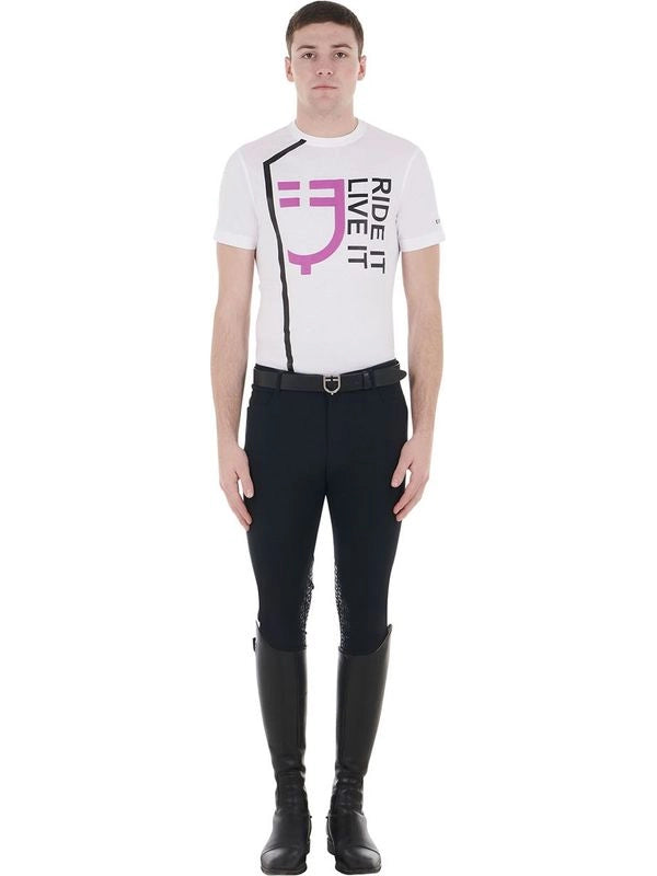 T-shirt da uomo slim fit con logo Ride It Live It