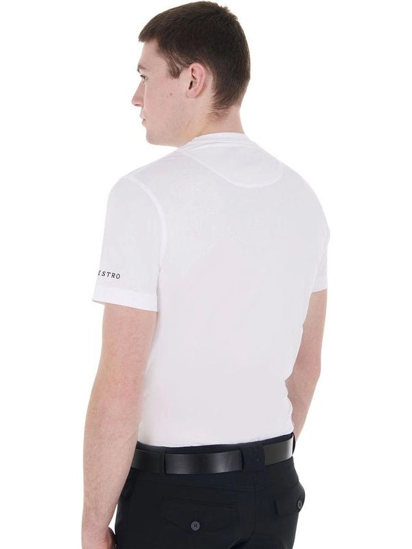 T-shirt da uomo slim fit con logo viola e dettagli neri