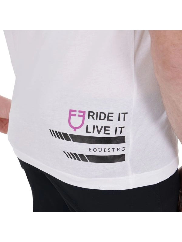 T-shirt da uomo slim fit con logo viola e dettagli neri