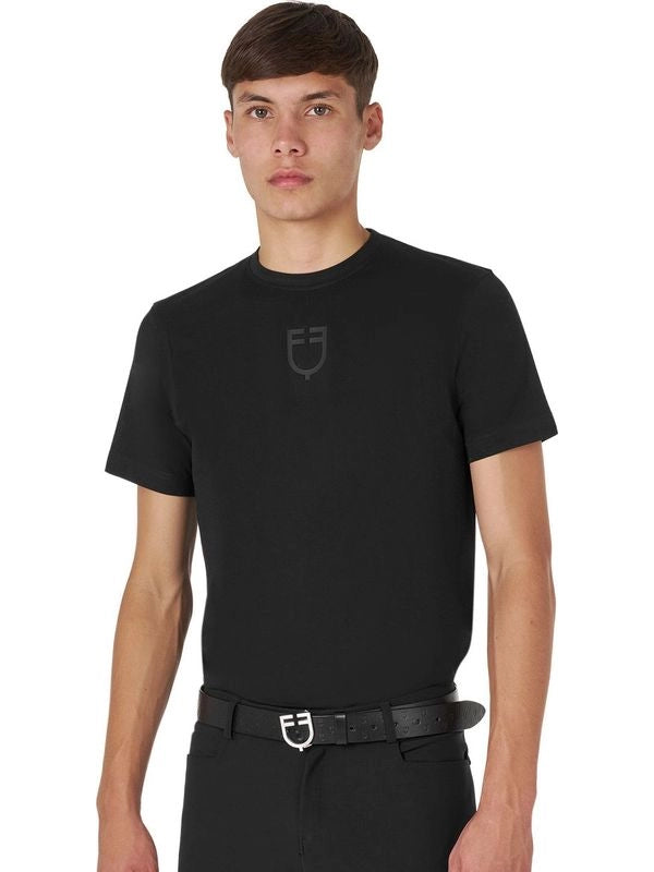 T-shirt basic uomo con logo tono su tono