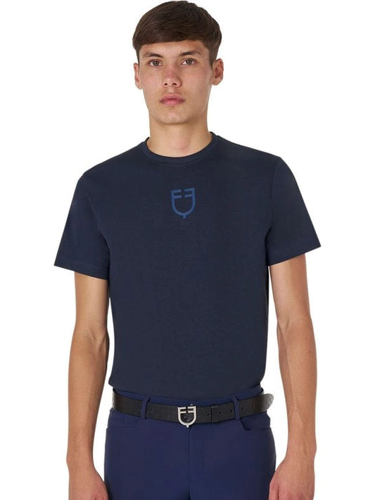 T-shirt basic uomo con logo tono su tono