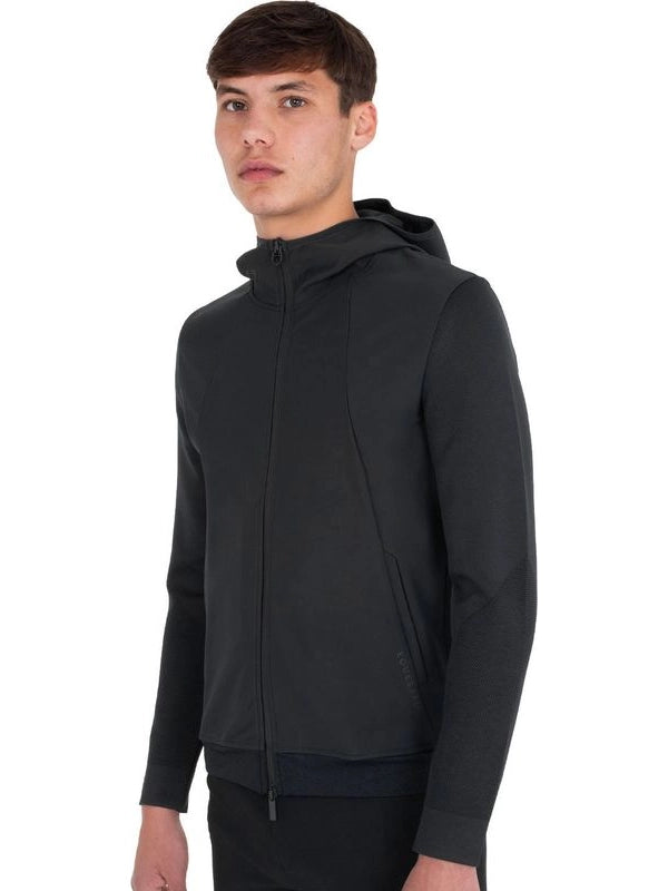 Felpa tecnica uomo con cappuccio e inserti micro mesh