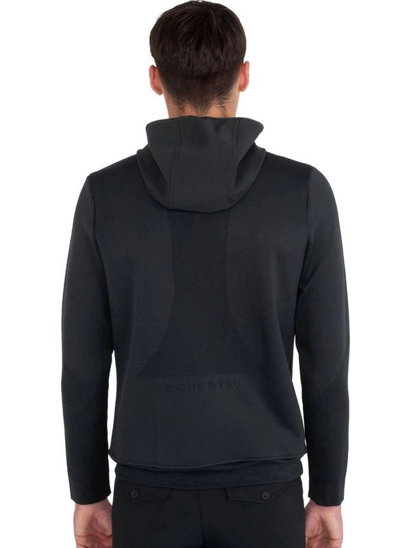 Felpa tecnica uomo con cappuccio e inserti micro mesh