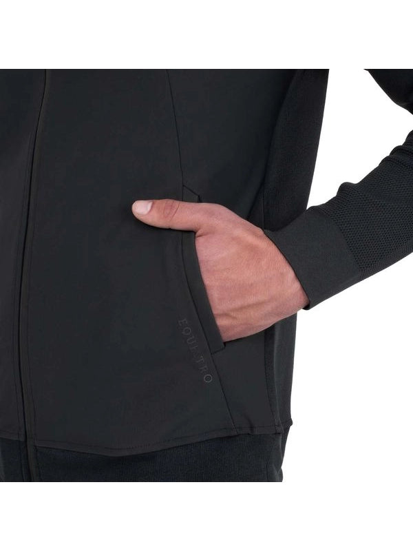 Felpa tecnica uomo con cappuccio e inserti micro mesh