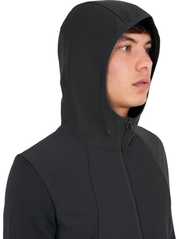Felpa tecnica uomo con cappuccio e inserti micro mesh