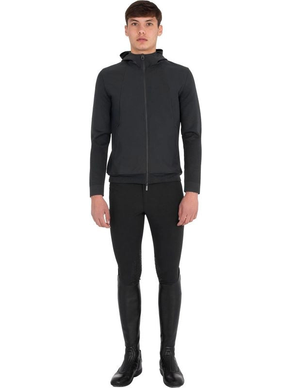 Felpa tecnica uomo con cappuccio e inserti micro mesh