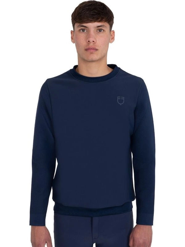 Felpa tecnica uomo girocollo con inserti micro mesh