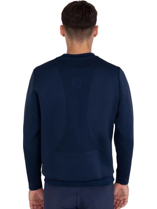 Felpa tecnica uomo girocollo con inserti micro mesh