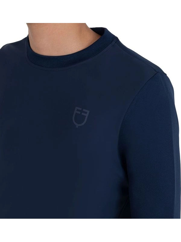 Felpa tecnica uomo girocollo con inserti micro mesh