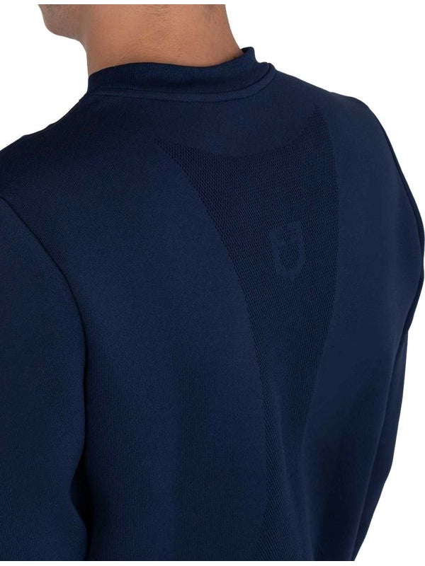 Felpa tecnica uomo girocollo con inserti micro mesh
