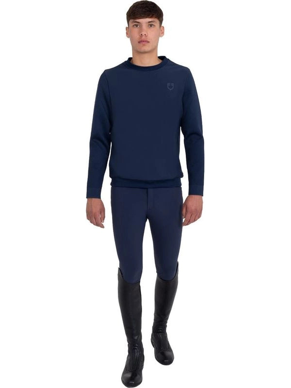 Felpa tecnica uomo girocollo con inserti micro mesh