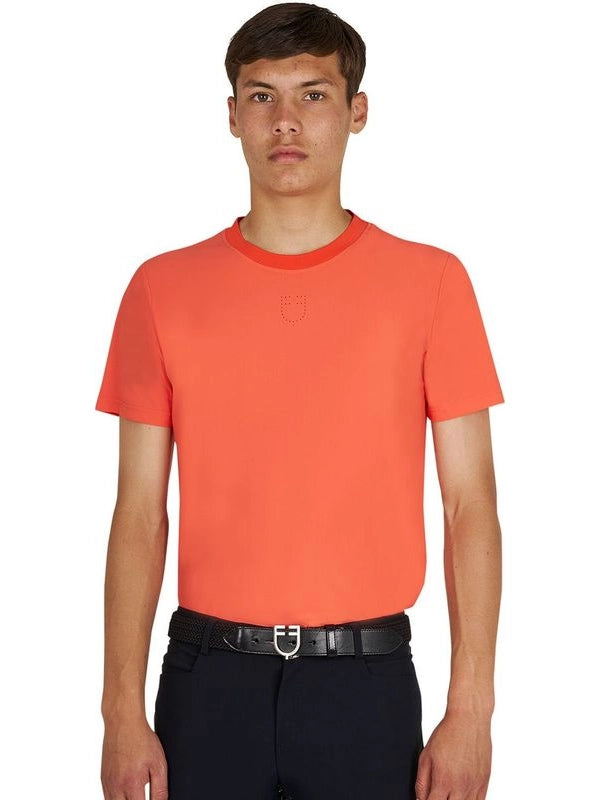 T-shirt allenamento uomo in tessuto tecnico con microfori