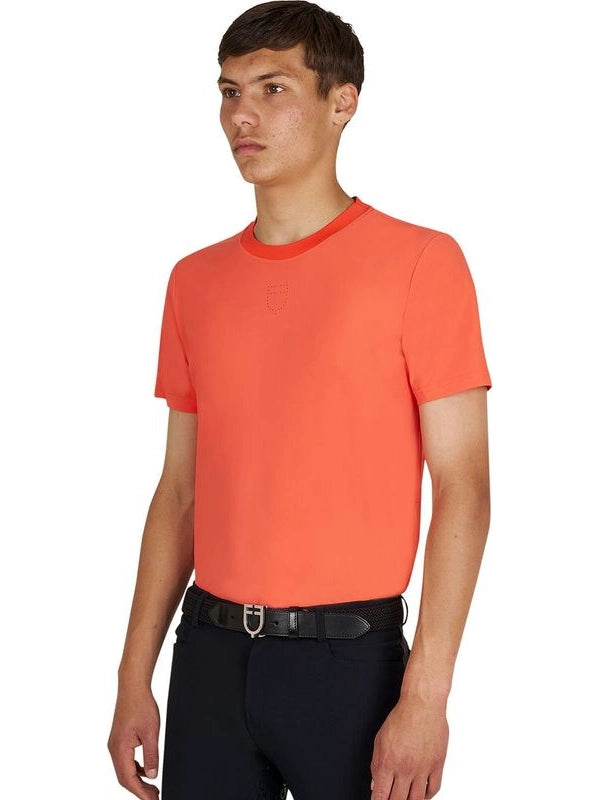 T-shirt allenamento uomo in tessuto tecnico con microfori