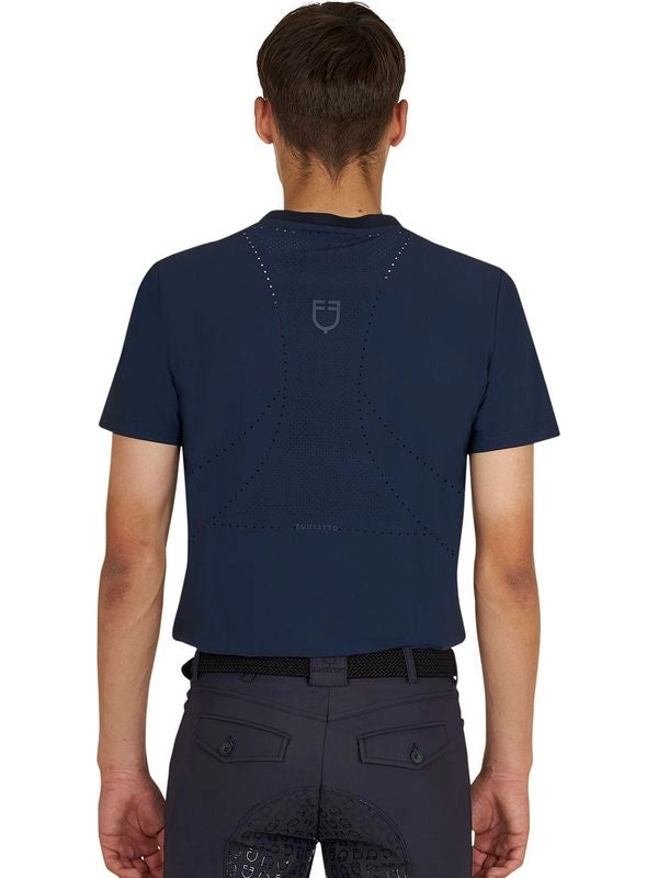 T-shirt allenamento uomo in tessuto tecnico con microfori