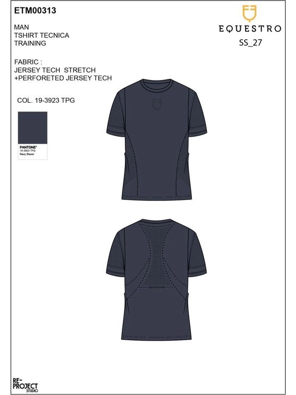 T-shirt allenamento uomo in tessuto tecnico con microfori