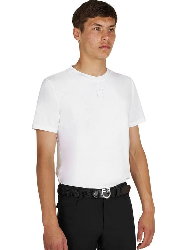 T-shirt allenamento uomo in tessuto tecnico con microfori