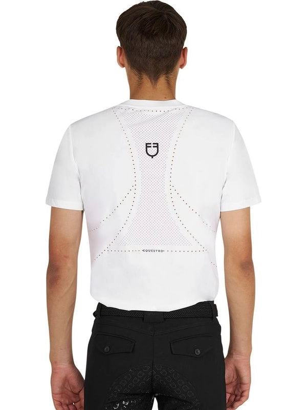 T-shirt allenamento uomo in tessuto tecnico con microfori