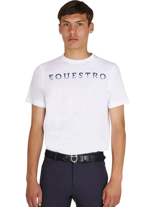 T-shirt basic uomo con scritta sul petto
