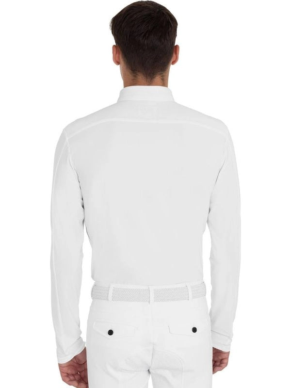 Polo concorso uomo con inserti in mesh e a costine