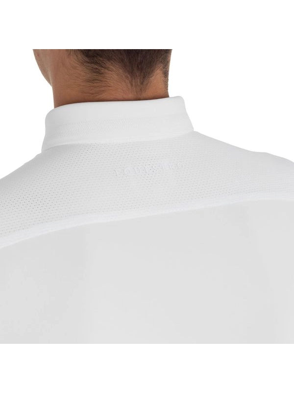 Polo concorso uomo con inserti in mesh e a costine