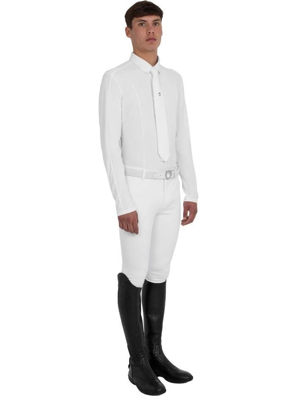 Polo concorso uomo con inserti in mesh e a costine