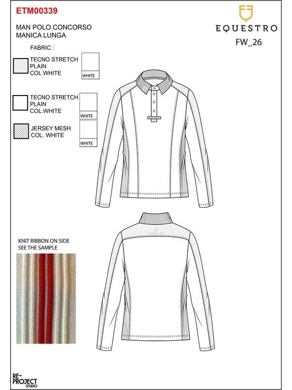 Polo concorso uomo con inserti in mesh e a costine