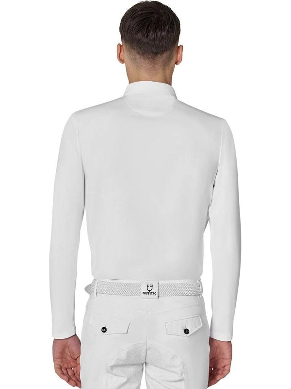 Polo concorso uomo maniche lunghe e inserti in mesh