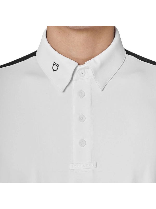 Polo concorso uomo maniche lunghe e inserti in mesh