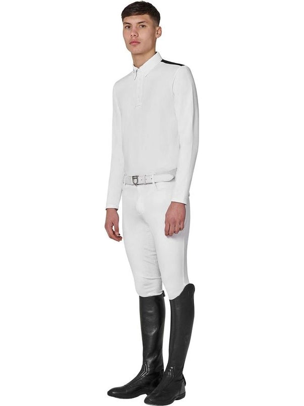 Polo concorso uomo maniche lunghe e inserti in mesh
