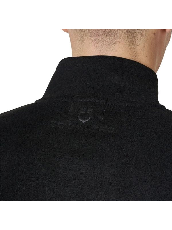 Felpa uomo collo alto in pile con zip a 3/4