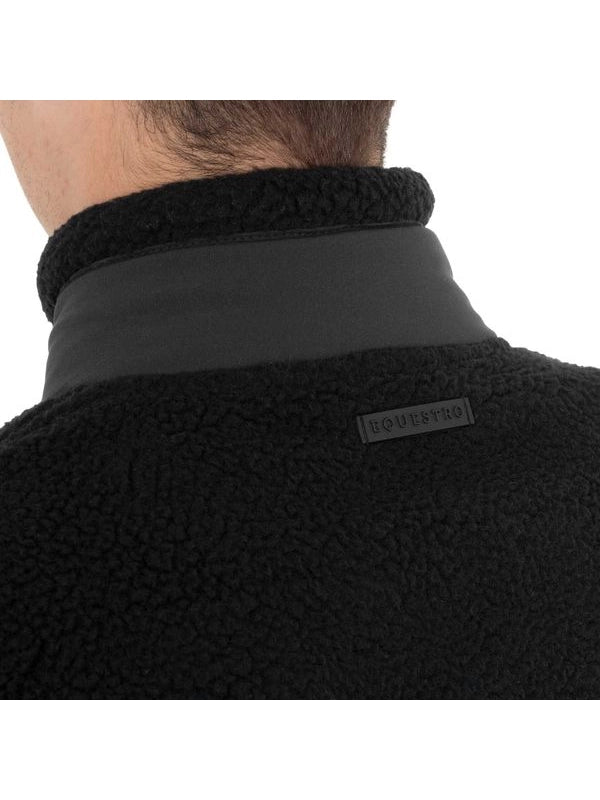 Smanicato uomo in pile teddy con tasca frontale