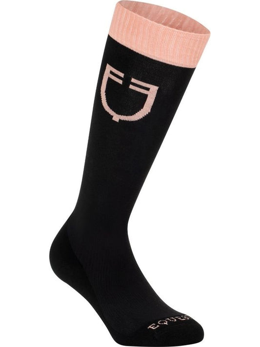 Calza tecnica con logo a contrasto