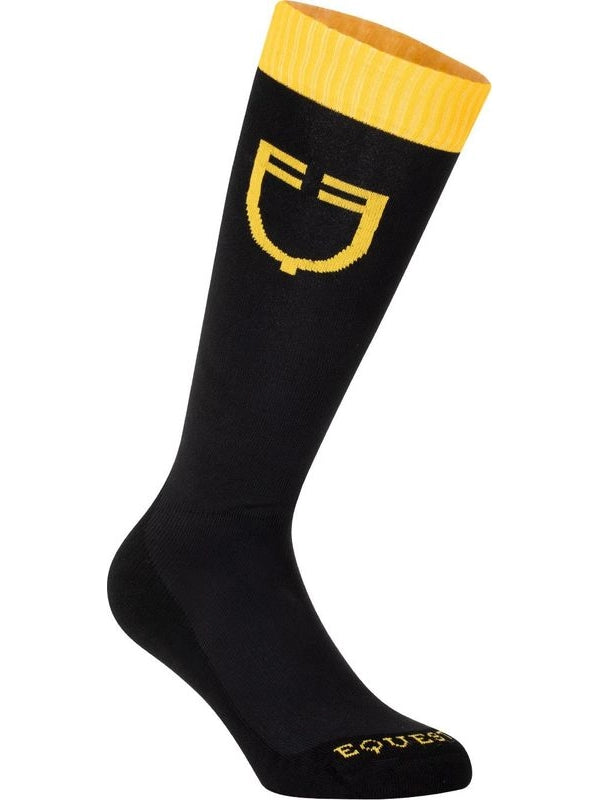 Calza tecnica con logo a contrasto