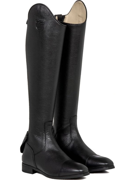 Stivali unisex in pelle di vitello zip posteriore