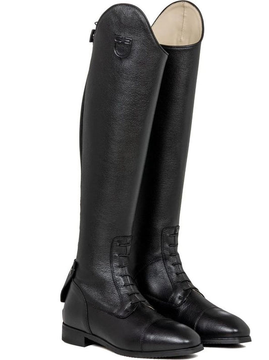 Stivali unisex in pelle di vitello con laccetti frontali