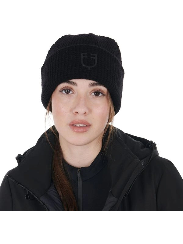 Cuffia unisex lana con motivo a maglia