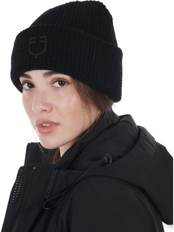 Cuffia unisex lana con motivo a maglia
