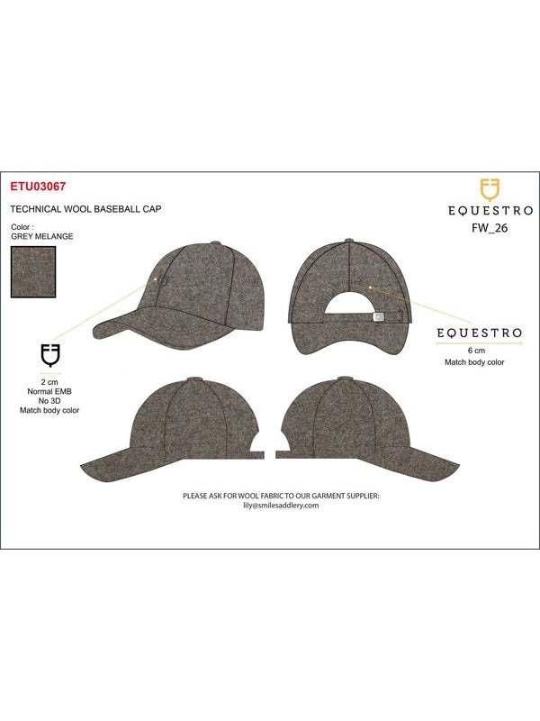 Cappellino unisex baseball in lana