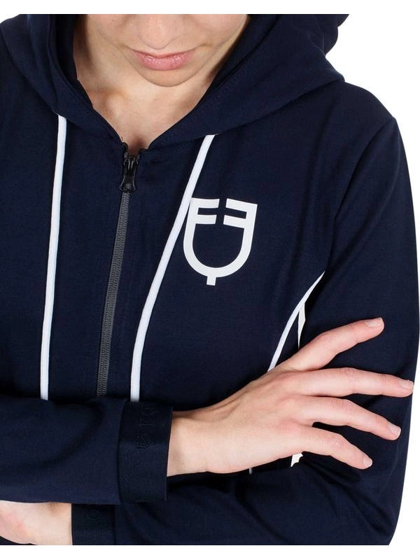 Felpa donna zip frontale tessuto tecnico interlock