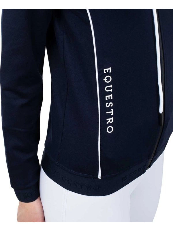Felpa donna zip frontale tessuto tecnico interlock