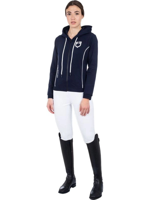 Felpa donna zip frontale tessuto tecnico interlock