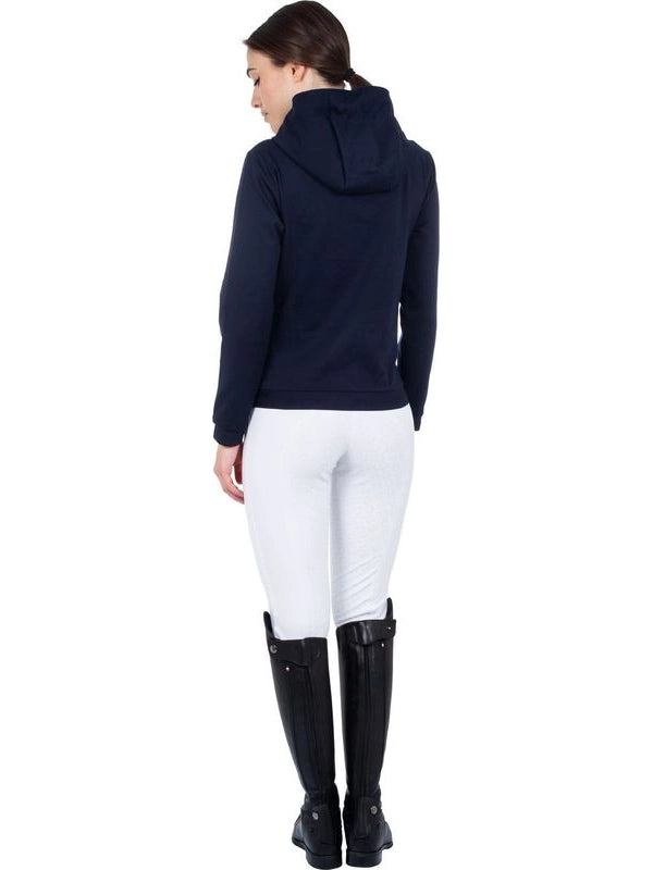 Felpa donna zip frontale tessuto tecnico interlock