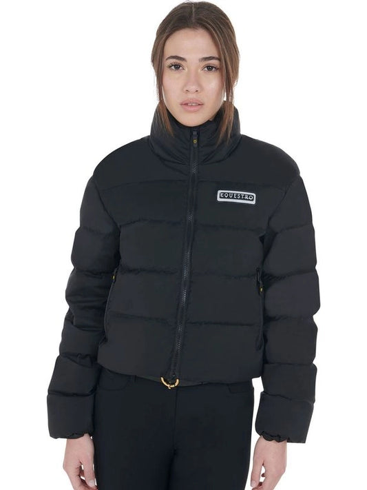 Piumino donna corta in tessuto elasticizzato