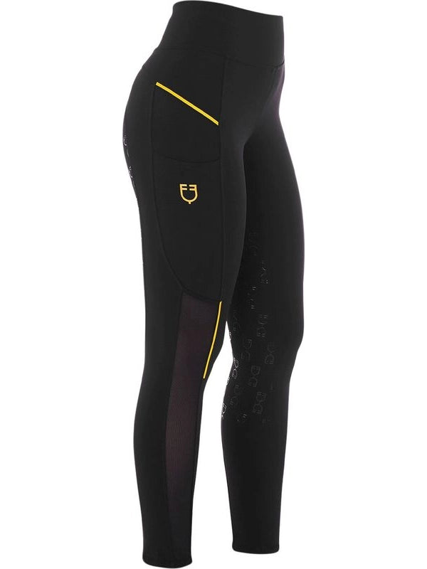 Leggings donna slim fit inserti micro mesh