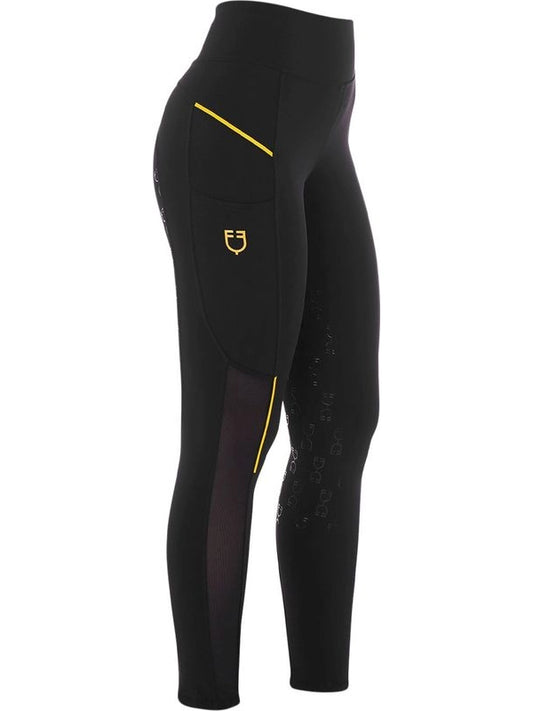 Leggings donna slim fit inserti micro mesh